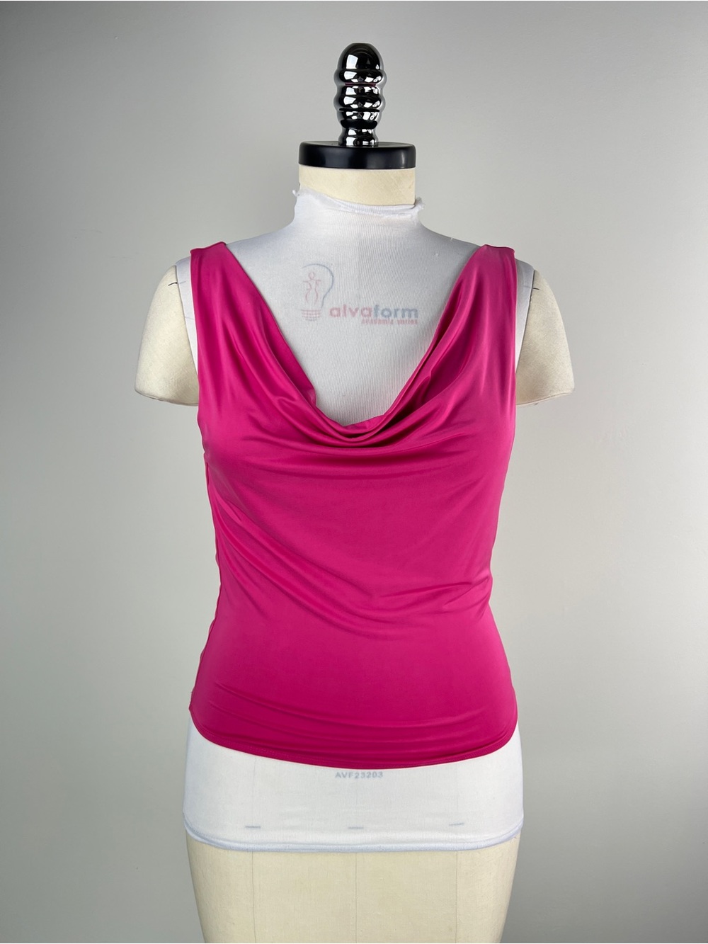 💚 3782. Sleeveless Cowl Neck Tank Top - Fuchsia